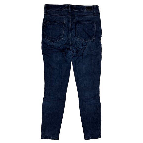 Paige Hoxton Ultra Skinny Dark Wash Blue Jeans Size 27 Straight Leg Slim Stretch - Picture 3 of 15